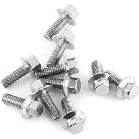 Lot de 10 vis Ulisem M6 en acier inoxydable SS304, boulons à tête hexagonale et rondelle (M620) (1/4)