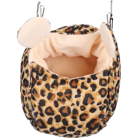Nid suspendu pour hamster, maison en coton épaisse et chaude pour jouer (léopard) (1/5)