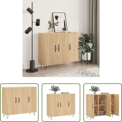 Sonoma-Eiche - Sideboard Sonoma-Eiche 90x34x80 cm Holzwerkstoff (1/5)