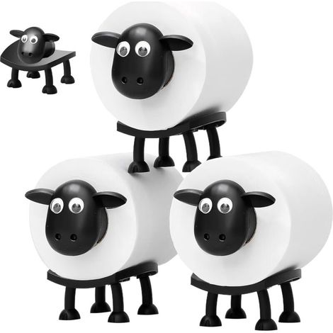 Porte Papier Toilette en Forme De Mouton, Porte Rouleau de Papier Toilette ou comme Cadeau, Décoration Amusante pour Salle de Bain, Convient à Toutes Les Tailles de Rouleaux, Lot de 3 (1/5)