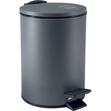 Poubelle à pédale Acier ADELAR 3L Gris mat Spirella (1/5)