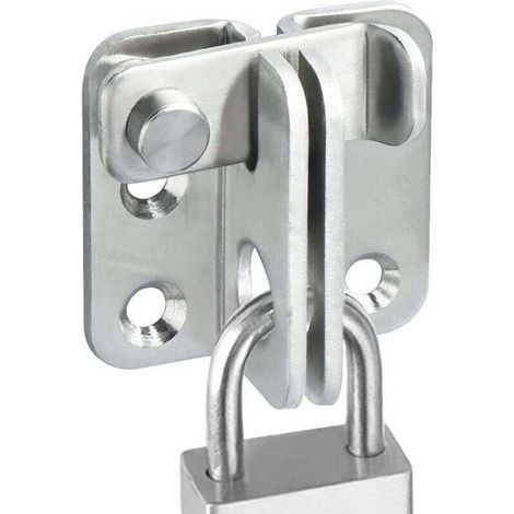 Serrure de porte extérieure , serrure de porte intérieure (avec vis) , convient pour fenêtres , armoires et jardins , serrure de porte coulissante (finition argent en acier inoxydable) (1/4)