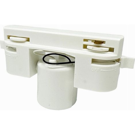 Trade Shop - Portalampada Per Binario Monofase Connettore Lampadine E27 Adattatore Pista-e27 -      Blanco (1/5)