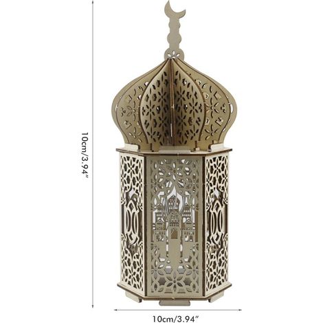 Lampe LED Ramadan en bois Eid Mubarak Lune Lumière LED musulmane Islam Lanterne décorative pour la maison