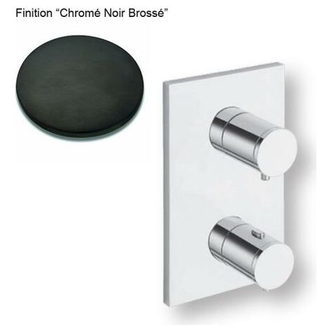 FACADE EXTERNE QUADRI LAITON THERM. 2 SORTIES CHROME NOIR BROSSE - CRISTINA ONDYNA XQ85275 (1/3)