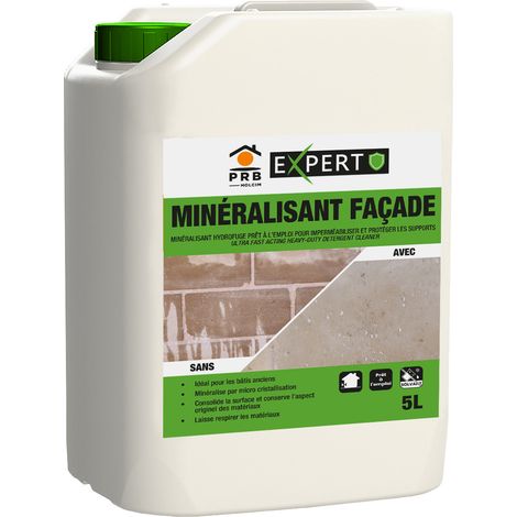 Minéralisant Façade 5L - Minéralisant Hydrofuge Prêt à l’Emploi - Protection Eau, Salissures et Gel pour Façades et Murs Extérieurs (1/3)