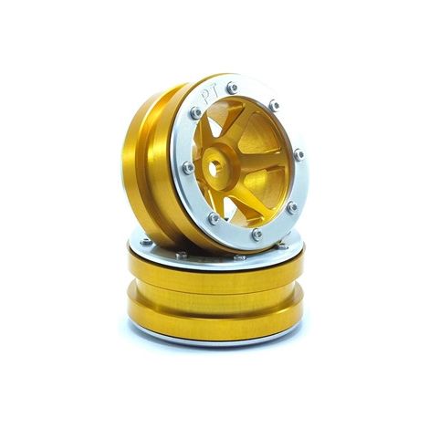 Beadlock Wheels PT- Slingshot Gold/Silver 1.9