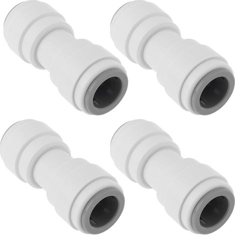 Store 4x Connecteurs Droits à Emboîtement pour Tuyaux D'eau de 12 Mm Raccord Droit Pièce de Rechange de 12 Mm PM0412E WS1204 pour Connexion de Tuyaux D'eau Blanc (1/5)
