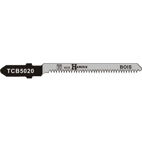 Pack de 5 lames de scie sauteuse TCB5020 pour le bois 50mm - HANGER - 150217