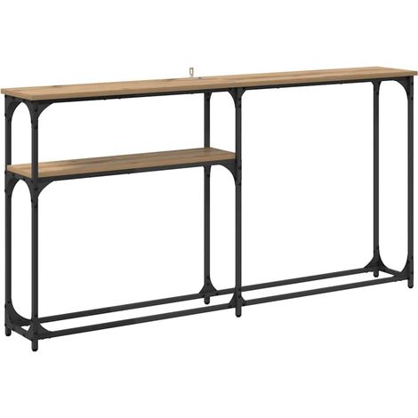 Table Console Table D'entrée Console Meuble - Chêne artisanal 145 x 22,5 x 75 cm fr18757 (1/5)