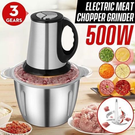 UNIQUE V 3L 220V 550W 4 Lames Hachoir Électrique 3 Vitesses Multifonction à Viande Légumes Mixeur Culinaire Epice Ail Trancheuse (1/4)