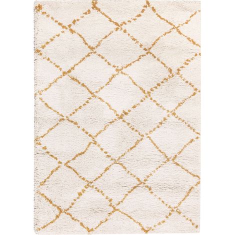 VIVARAISE - Tapis décoratif Vivaraise Casablanca en Polypropylène - Motifs berbères dorés - 170 x 120 cm (1/5)