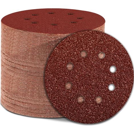 150 Disques Abrasifs 125 Mm, 8 Trous, Grain Mixte 60-600, Pour Ponceuse Excentrique, Bois Métal (1/5)