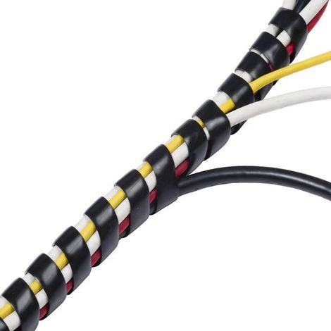 Brida de cable en espiral - Solución práctica para la gestión de cables - 2,5 metros - Negra (1/5)