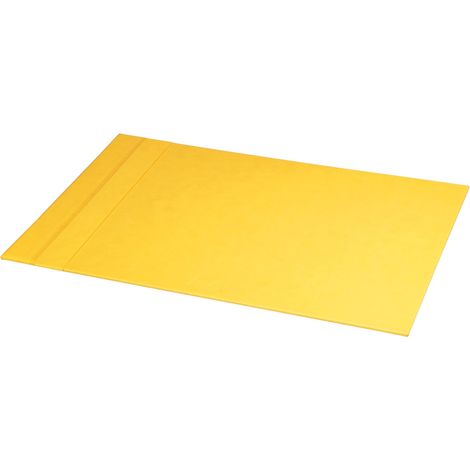 Sous-Main Rigide Jonquille - 60 x 40 cm - Piqûres Sellier Orange - Extérieur Simili Cuir - Organisation de Bureau