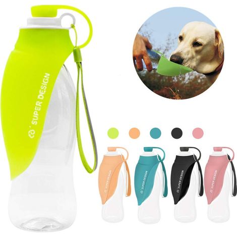 MINKUROW Wasserflasche für Hunde, tragbar, aus Silikon, für unterwegs, im Freien (grün) (1/5)