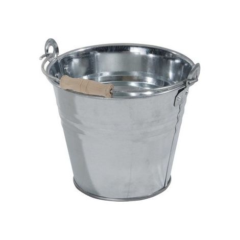 SECCHIO ZINCO LT.10 DM.27,5 H.26 MANICO CON IMPUGNATURA IN LEGNO