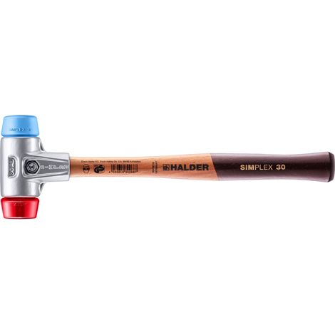 Hammer HALDER SIMPLEX TPE weich / Kunststoff mit Aluminiumgehäuse und Holzstiel - D=30 mm - 3116.030 (1/5)