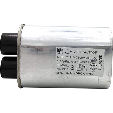 CQC & VDE Condensateur haute tension universel pour micro-ondes 1,10 uf ch85 21110 2100 V AC H.V. Condensateur 10/85/21 50/60 Hz sans PCB, VDE EN61270-1 (1/4)