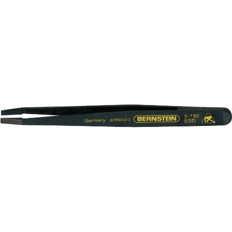 BERNSTEIN 5-192 - PINZAS DE PRECISIÓN DE PLÁSTICO (120 MM, PUNTAS ACABADAS, RECTAS, PLANAS Y ANCHAS, CONDUCTIVAS)