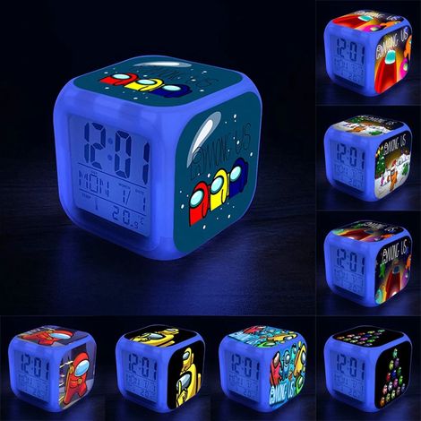 Réveil lumineux LED en forme de figurine, lampe de bureau à couleurs changeantes pour enfants (1/5)
