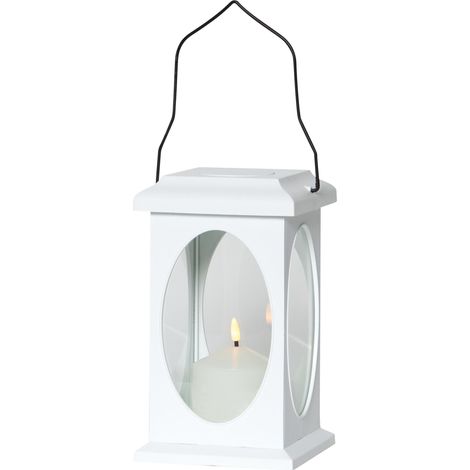 Star Trading Lanterne à Batterie Lanterne à Flamme d'Extérieur en Forme Cuboïde, Blanc, 23cm (1/5)