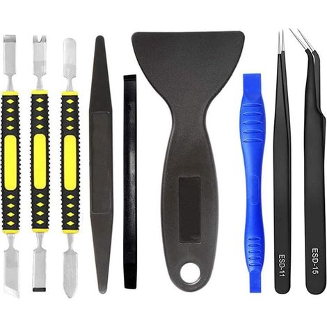 Kit professionnel d'ouverture et de réparation - Sans nylon - Écran en acier et pince antistatique pour téléphone, iPhone, ordinateurs portables, tablettes et plus (1/5)