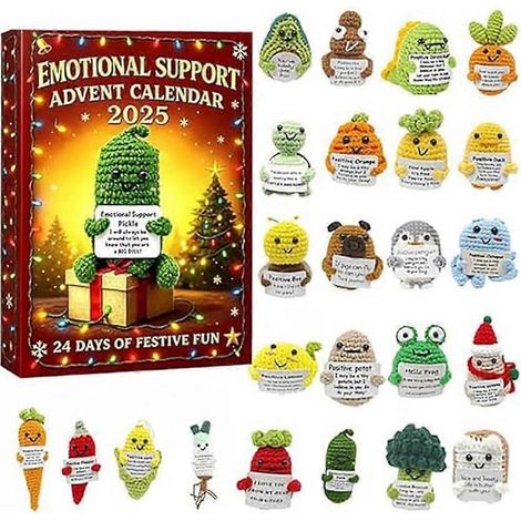 Apoyo emocional 2025 Regalo de cumpleaños y Navidad para seres queridos de todas las edades, Calendario de Adviento con cuenta regresiva de 24 días (1/5)