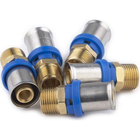 Noyon & Thiebault – Raccord mâle à sertir pour tube multicouche Ø16 – M12x17 (3/8) – Raccord droit en laiton avec joints toriques EPDM – Sertissage optimal