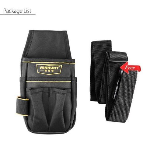Sac À Outils - Poche Porte-Outil Électricien - Rangement Ceinture - 25x13x6 cm - Noir - 1 Pièce (1/4)