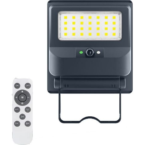 TrAdE Shop Traesio - Lampione Faro Con Pannello Solare 50 Watt Sensore Crepuscolare Luce Fredda Ip65 Es-p-50f - (1/5)