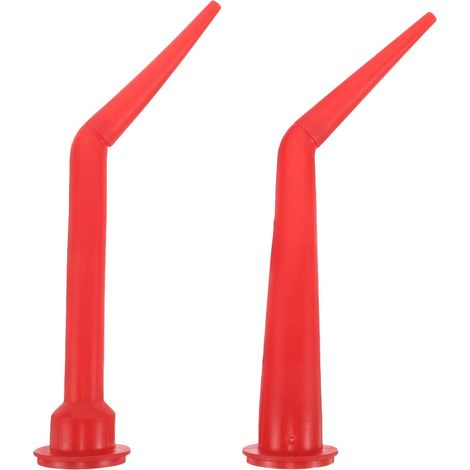 2 Pièces Lot de D'extension Rouges en Plastique pour Pistolet à Calfeutrer Embouts Incurvés Filetés, Compatibles Universellement pour Application Lisse Lors de Réparations (1/5)