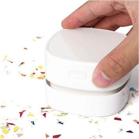Aspirateur de table rechargeable 3V – Puissance d'aspiration élevée – Compact et sans fil – Pour bureaux. claviers et voitures (1/5)