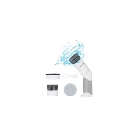 Cepillo de limpieza eléctrico portátil, fregador eléctrico giratorio de 360° recargable por USB, apto para cocina y baño.