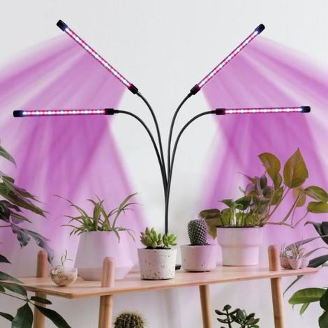 IDMARKET Lampe de croissance 4 têtes 80 LED 3 éclairages pour plantes (1/4)