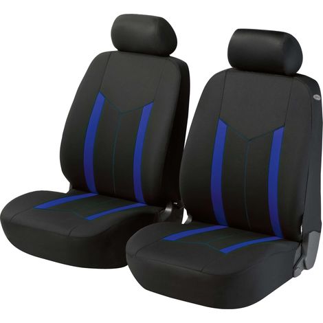 ZIPP-IT Basic Hastings : housses de siège auto bleues pour deux sièges avant avec système de fermeture éclair