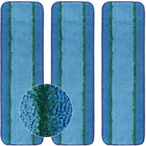 Lot de 3 tampons de nettoyage en profondeur pour Bona Family of Mops, lavables et réutilisables en microfibre pour tête de nettoyage des sols en bois dur et multi-surfaces, serpillère humide/sèche (1/4)