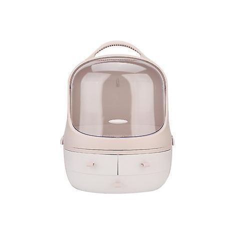 Boîte de rangement rose anti-poussière pour maquillage de bureau (1/5)