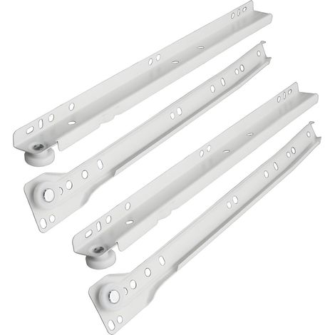 Glissières de tiroir à rouleaux blanches, fermeture automatique 12 24 (1/5)