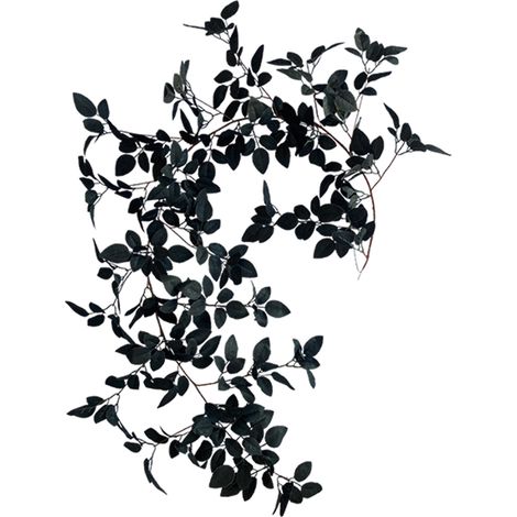 Guirlande de feuilles de roses noires, vigne artificielle multifonctionnelle de 1.7m de long pour porte de mariage, cheminée (1/5)
