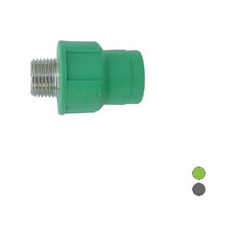 RACCORD FILETÉ MÂLE EN POLYPROPYLÈNE Dimensions : 1" x Diam. 32 Gris