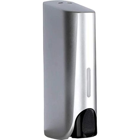 Distributeur de savon liquide (argenté) - Distributeur de gel douche/lotion - Fixation murale - Conteneur de shampoing et gel douche - Accessoire polyvalent pour salle de bain et toilettes (1/5)