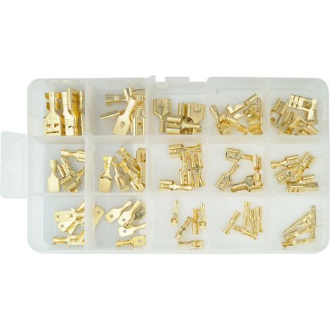 TrAdE Shop Traesio - 75 Spine In Rame Per Altoparlanti Innesto Rapido Piatto Femmina Non Isolato -