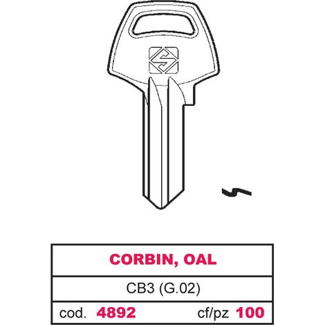 Silca CHIAVE ASC CB3 (G.VAC 4) CORBIN, OAL 100.00 pz