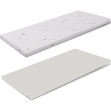 TOPPER CORRETTORE IN MEMORYFOAM PER MATERASSO SINGOLO 110X200 ALTEZZA 10 CM SFODERABILE ALOE VERA (1/5)