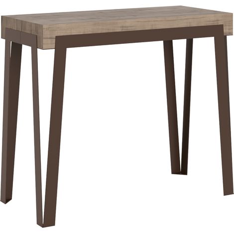 Consolle allungabile 90x40/300 cm Rio Premium Quercia Natura telaio Ruggine (1/5)