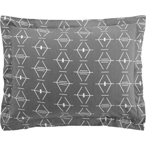 Taie d'Oreiller en Coton "Aristide" 50x70cm Anthracite (1/3)