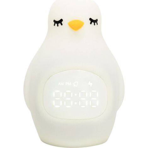 Réveil veilleuse en silicone avec pingouin de dessin animé (1/5)