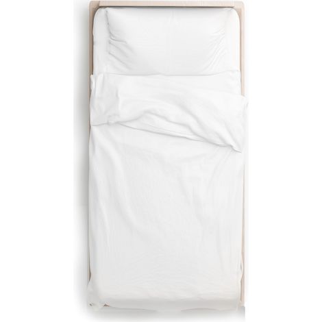 KLULK Parure Copripiumino Percalle Singolo Bianco, Sacco 155 X 205 + 80 Cm, 1 Federa 52 X 82 cm, Made In Italy