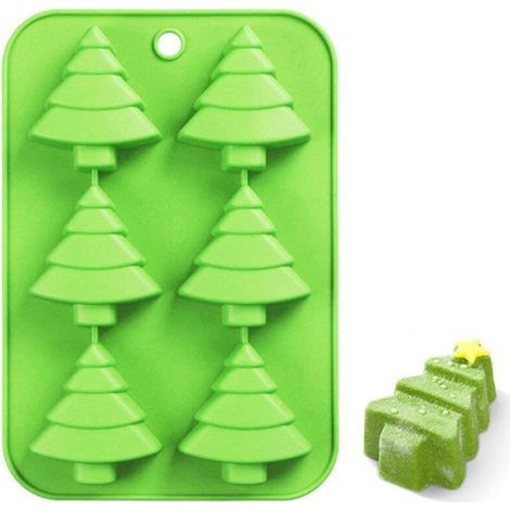 Weihnachtssilikonform, Schokoladen-Weihnachtsbaumform, Bonbonform, Keksform, Fondantform, DIY-Seifenform, Muffin- und Gelee-Backform (2 Stück) (1/5)